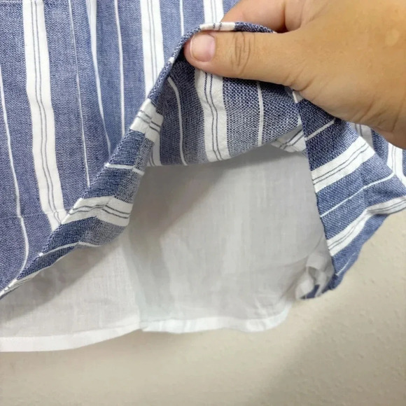 Tularosa Revolve Tunic Top Size S Blue White Striped Tassel Coverup 100% Cotton - Picture 7 of 13